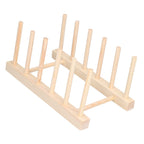 Bamboo Dish Plate Lightweight Portable Environmental Friendly Durable Pine Wood Dish Rack5 Grids 23cm