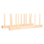 Bamboo Dish Plate Lightweight Portable Environmental Friendly Durable Pine Wood Dish Rack5 Grids 28cm