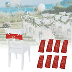 10Pcs Chair Cover Bands Elastic Stretch Sashes Bows for Wedding Banquet Hotel DecorationBright Red