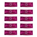 10Pcs Chair Cover Bands Elastic Stretch Sashes Bows for Wedding Banquet Hotel DecorationRose Red