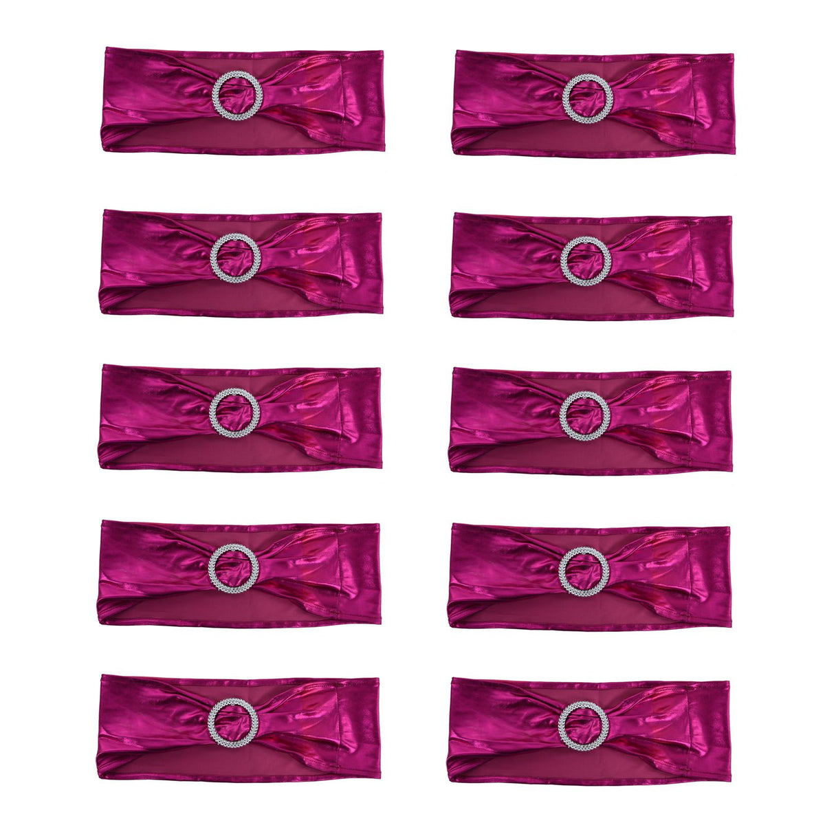 10Pcs Chair Cover Bands Elastic Stretch Sashes Bows for Wedding Banquet Hotel DecorationRose Red