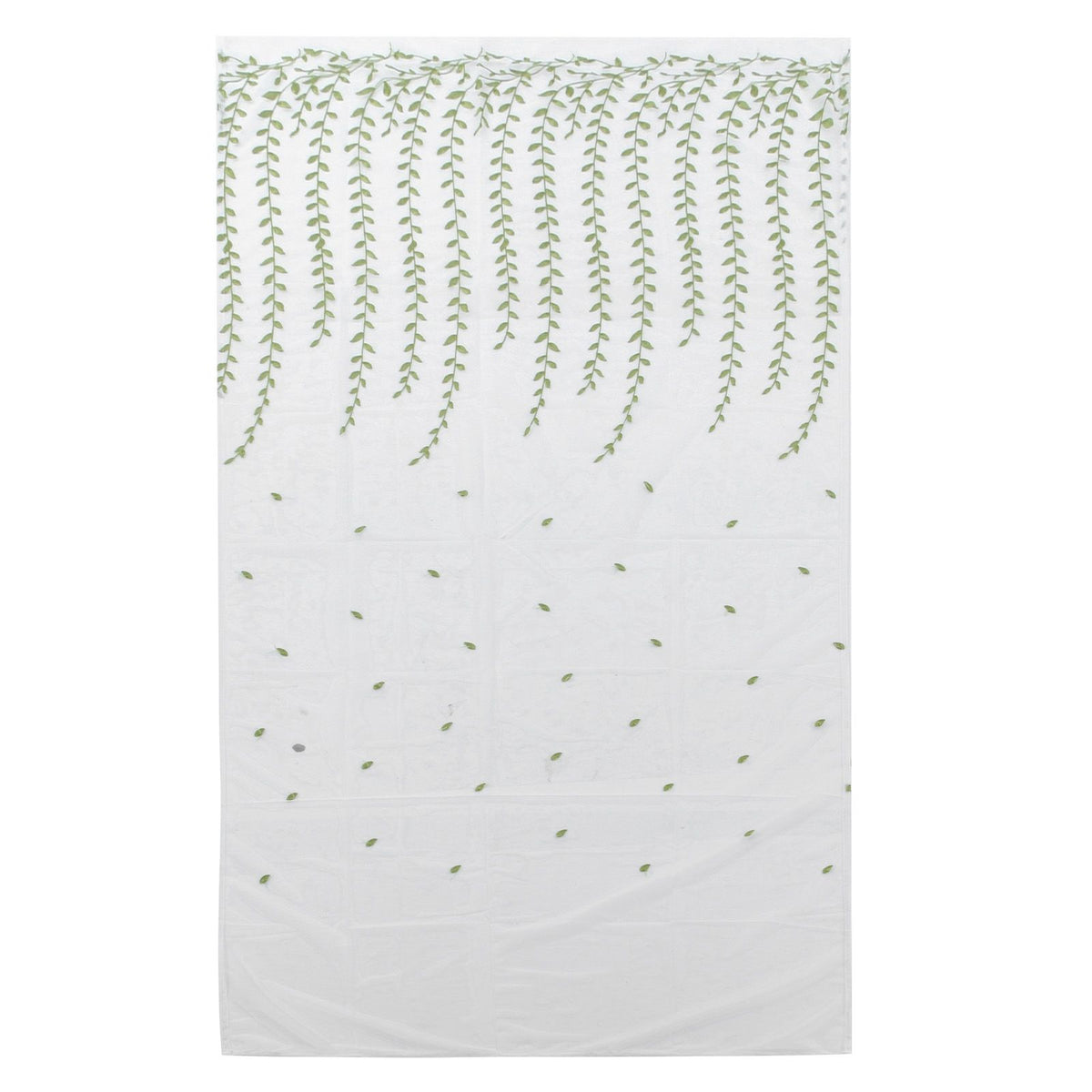 1x2.5m Green Willow Leaves Printed Modern Tulle Curtains Window Voile Curtain for Living Room Bedroom