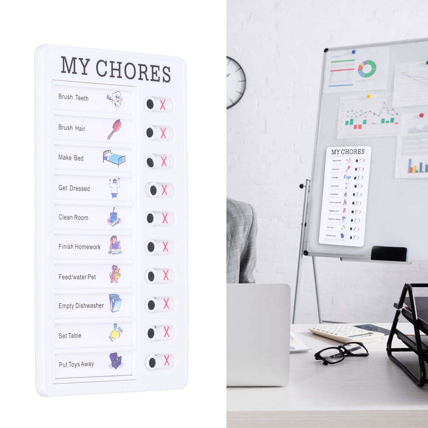 Chore Chart Memo Boards Portable Detachable Message Board Feel Comfortable PVC Kids Chore Chart for Kids Learn PlanningMY CHORES