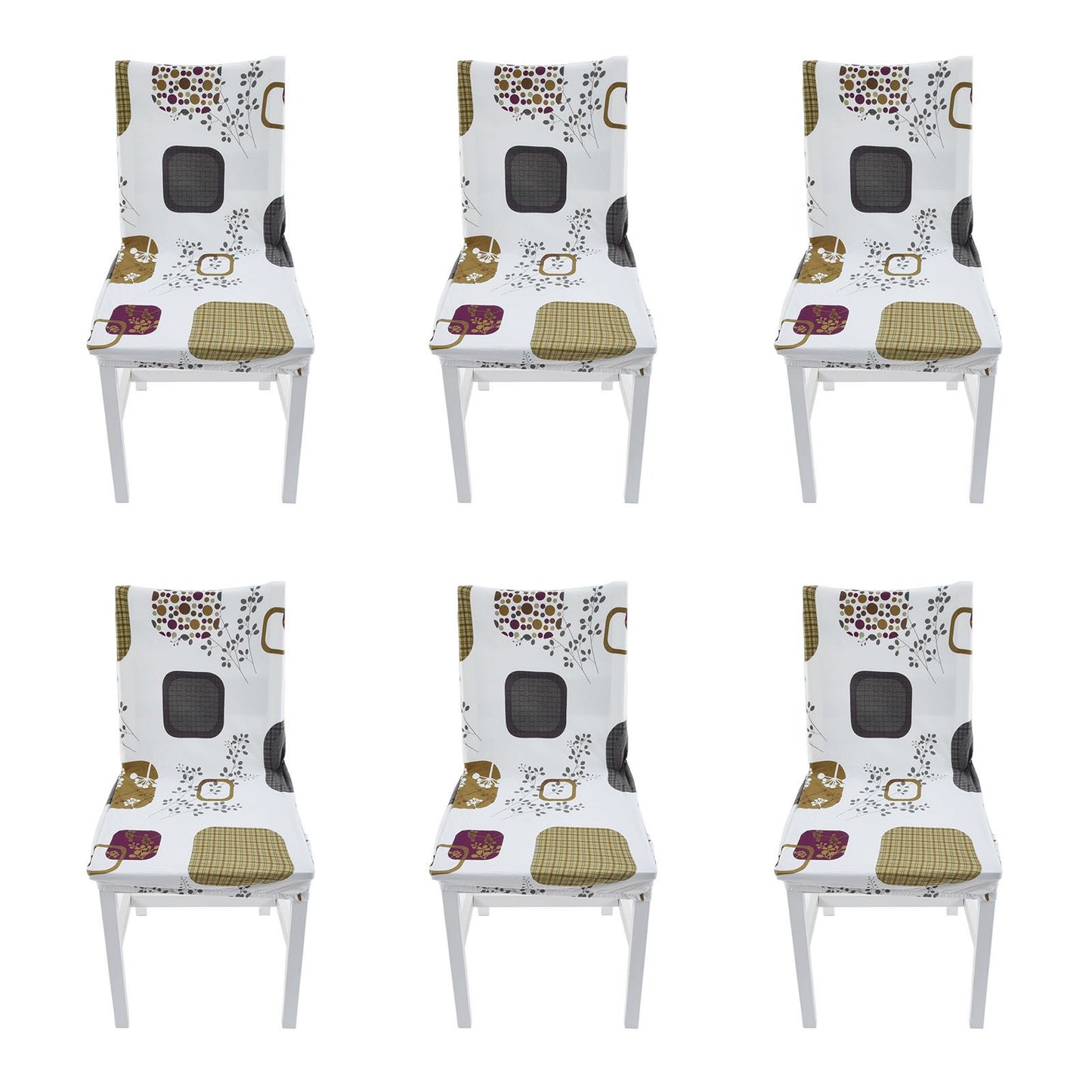 6PCS High Elasticity Chair Cover Removable Washable Dustproof Home Hotel Dining Chair CoversType 1