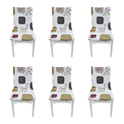 6PCS High Elasticity Chair Cover Removable Washable Dustproof Home Hotel Dining Chair CoversType 1