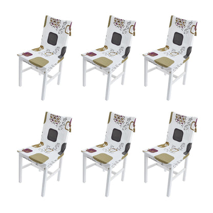 6PCS High Elasticity Chair Cover Removable Washable Dustproof Home Hotel Dining Chair CoversType 1