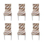 6PCS High Elasticity Chair Cover Removable Washable Dustproof Home Hotel Dining Chair CoversType 2