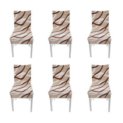6PCS High Elasticity Chair Cover Removable Washable Dustproof Home Hotel Dining Chair CoversType 2