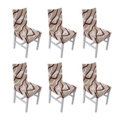 6PCS High Elasticity Chair Cover Removable Washable Dustproof Home Hotel Dining Chair CoversType 2