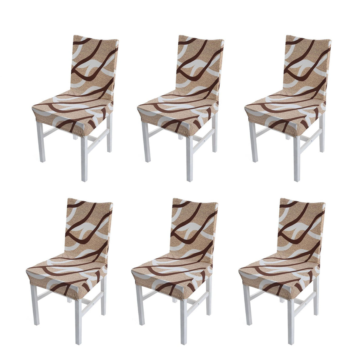 6PCS High Elasticity Chair Cover Removable Washable Dustproof Home Hotel Dining Chair CoversType 2