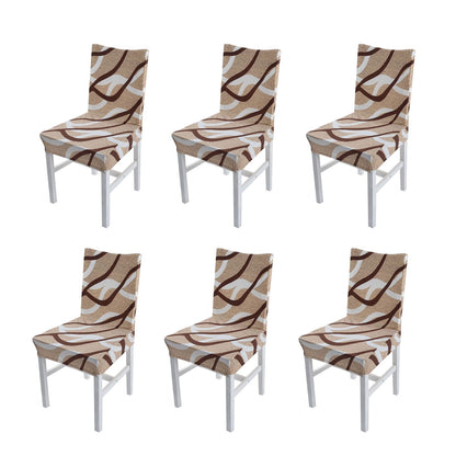 6PCS High Elasticity Chair Cover Removable Washable Dustproof Home Hotel Dining Chair CoversType 2