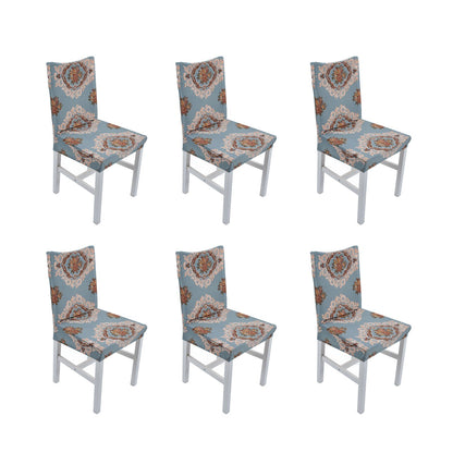 6PCS High Elasticity Chair Cover Removable Washable Dustproof Home Hotel Dining Chair CoversType 4