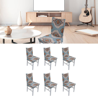 6PCS High Elasticity Chair Cover Removable Washable Dustproof Home Hotel Dining Chair CoversType 4