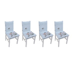 4Pcs Chair Slipcover High Elasticity Stylish Elegant Design Dustproof Dining Chair Cover for Hotel Office BanquetRose Spread