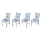 4Pcs Chair Slipcover High Elasticity Stylish Elegant Design Dustproof Dining Chair Cover for Hotel Office BanquetRose Spread