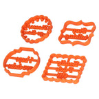 4Pcs Biscuits Molds Cookie Plastic DIY Baking Molds with Phrases for Home Birthdays Holidays