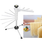 Manual Rotation Pasta Drying Rack Stainless Steel Folding Noodle Rack for Household Kitchen