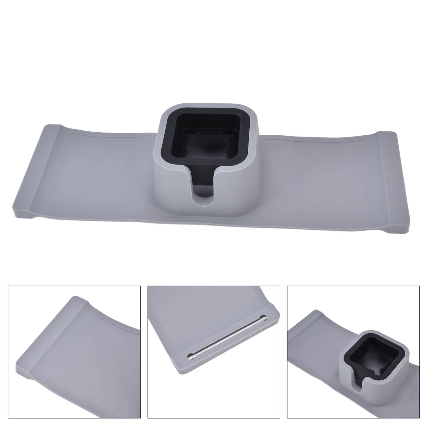 Cup Holder Couch Arm Cup Holder Sofa Arm Cup Tray Silicone Body for Living Room Balcony Gray