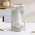 Ceramic Flower Vase Human Face Vase Minimalist Decorative Hydroponic Flower Arrangement Container