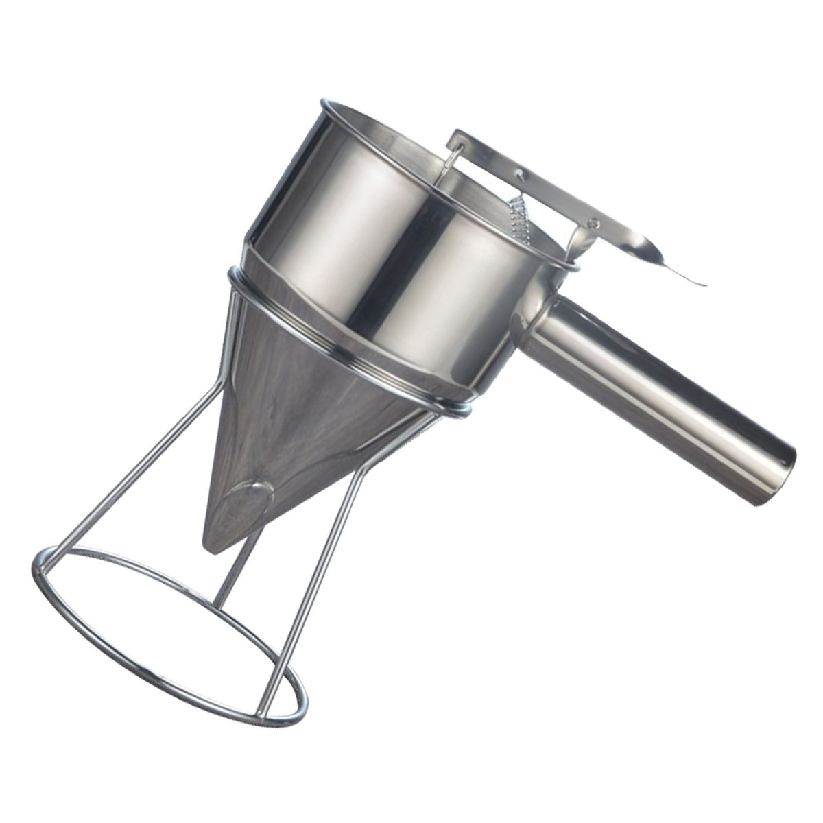 Stainless Steel Pancake Batter Dispenser Baking Cake Funnel Dispenser with Stable Rack for Takoyaki Ball Waffles