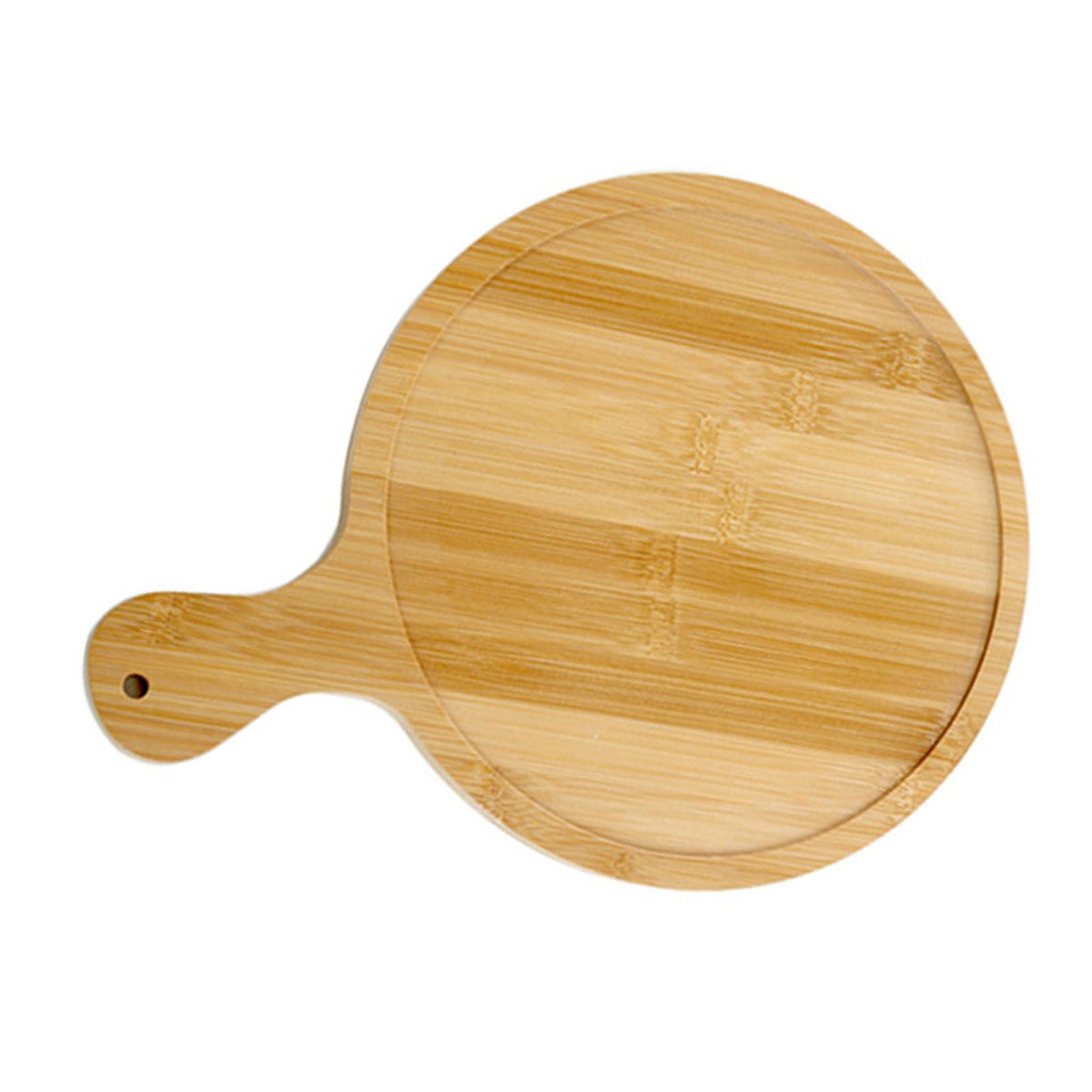 Bamboo Wood Pizza Tray Clear Texture Comfortable Hand Feeling Round Wooden Pizza Serving Plate 8in for 7in Pizzas