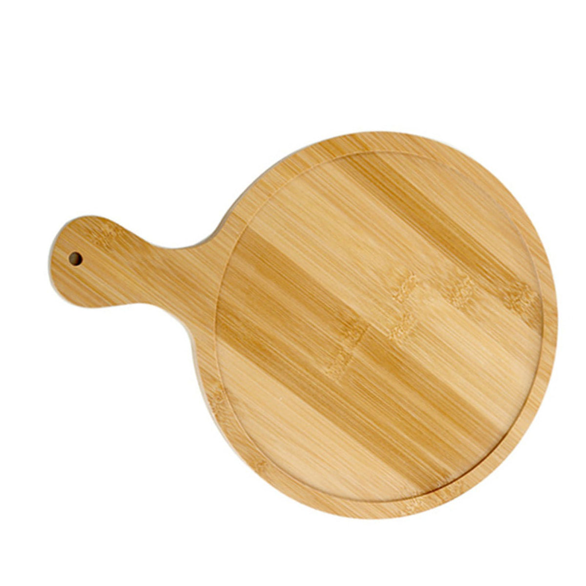 Bamboo Wood Pizza Tray Clear Texture Comfortable Hand Feeling Round Wooden Pizza Serving Plate 10in for 9in Pizzas