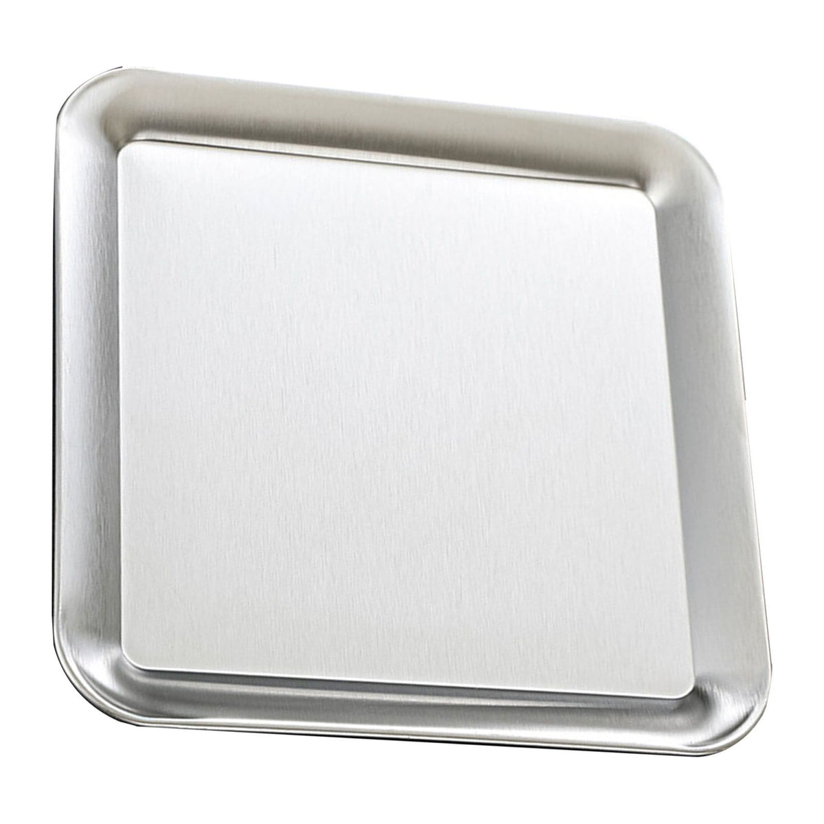 Serving Platter Square Stainless Steel Dish Tray Barbecue Plate Silver Color for Home L