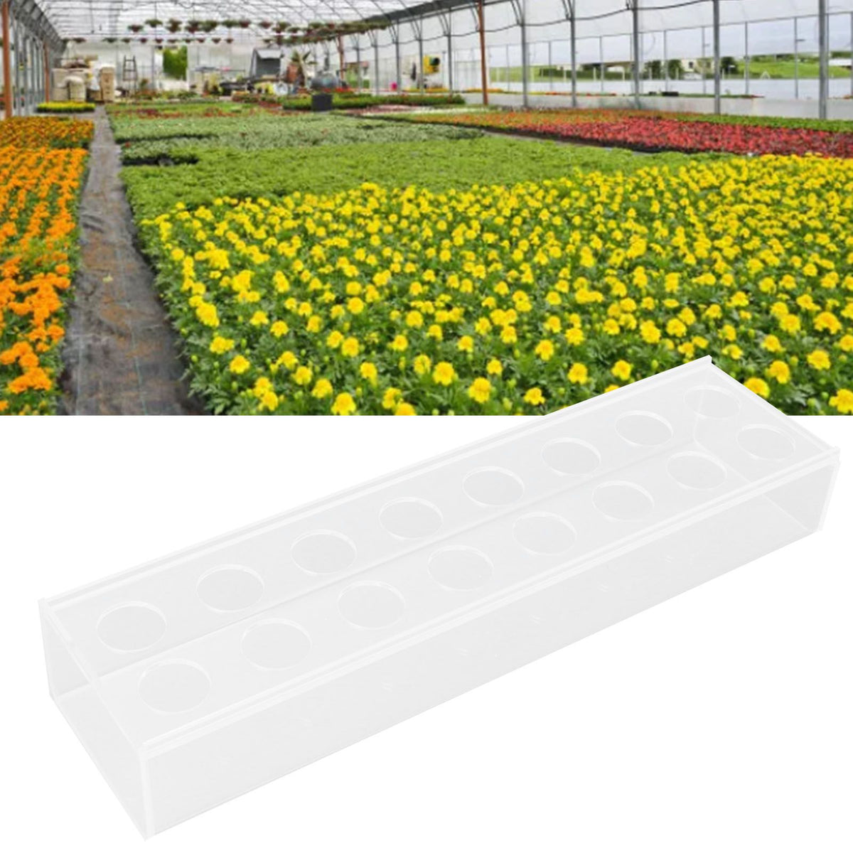 Clear Acrylic Vase Rectangular Elegant Centerpiece Flower Vase for Home Decor Wedding Party 16 Holes
