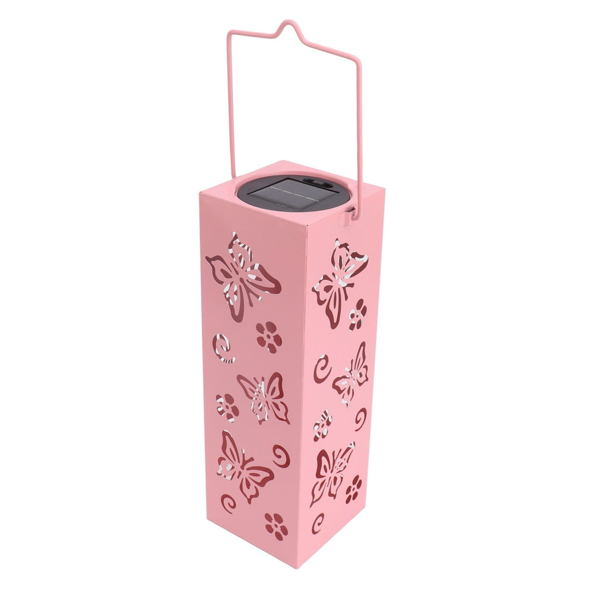 Outdoor Solar Lantern LED Light Automatic On Waterproof Decorative Lamp for Garden Backyard Pink