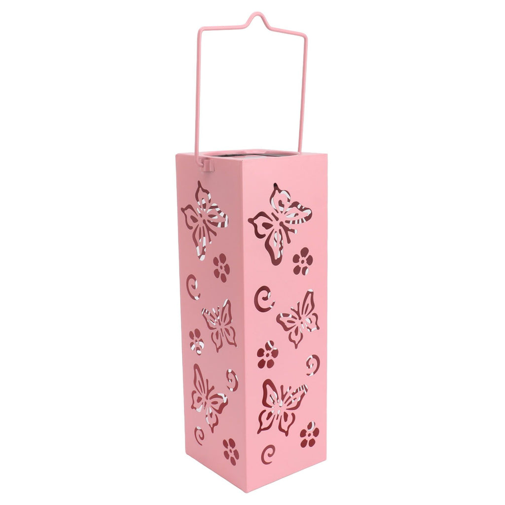 Outdoor Solar Lantern LED Light Automatic On Waterproof Decorative Lamp for Garden Backyard Pink