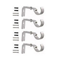 4PCS Curtain Rod Bracket Adjustable Heavy Duty Curtain Rod Wall Bracket Hooks with Installation Screws