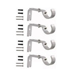4PCS Curtain Rod Bracket Adjustable Heavy Duty Curtain Rod Wall Bracket Hooks with Installation Screws