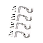 4PCS Curtain Rod Bracket Adjustable Heavy Duty Curtain Rod Wall Bracket Hooks with Installation Screws