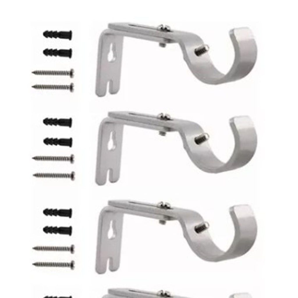 4PCS Curtain Rod Bracket Adjustable Heavy Duty Curtain Rod Wall Bracket Hooks with Installation Screws
