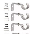 4PCS Curtain Rod Bracket Adjustable Heavy Duty Curtain Rod Wall Bracket Hooks with Installation Screws