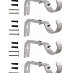 4PCS Curtain Rod Bracket Adjustable Heavy Duty Curtain Rod Wall Bracket Hooks with Installation Screws