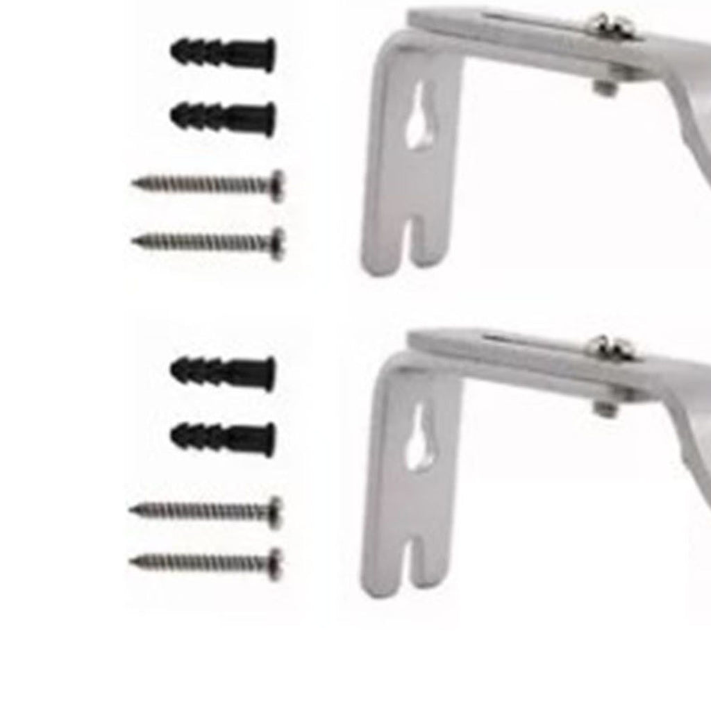 4PCS Curtain Rod Bracket Adjustable Heavy Duty Curtain Rod Wall Bracket Hooks with Installation Screws