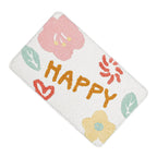 Bath Mat Cute Cartoon Soft Slip Resistance Highly Absorbent Bath Rug for Bathroom Bedroom Kitchen White
