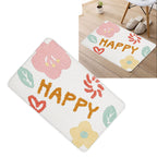 Bath Mat Cute Cartoon Soft Slip Resistance Highly Absorbent Bath Rug for Bathroom Bedroom Kitchen White