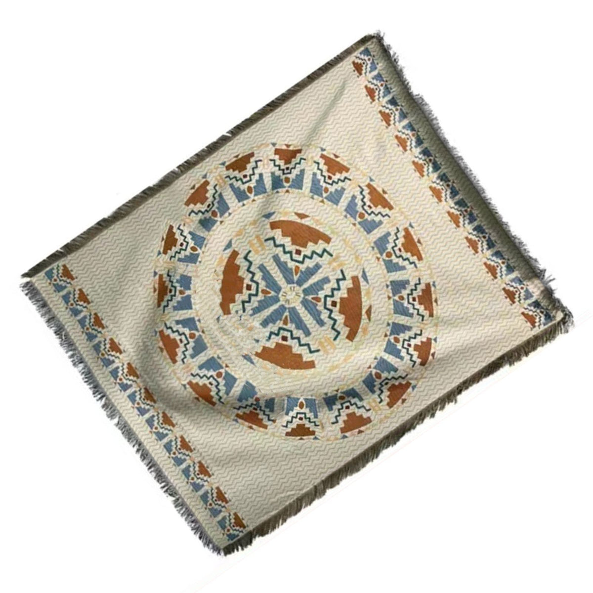 Vintage Sofa Towel Tablecloth Double Layer 2 Colors 4 Sided Tassels Rectangle Tassel Tablecloth for Picnic 35.4 X 59.1in