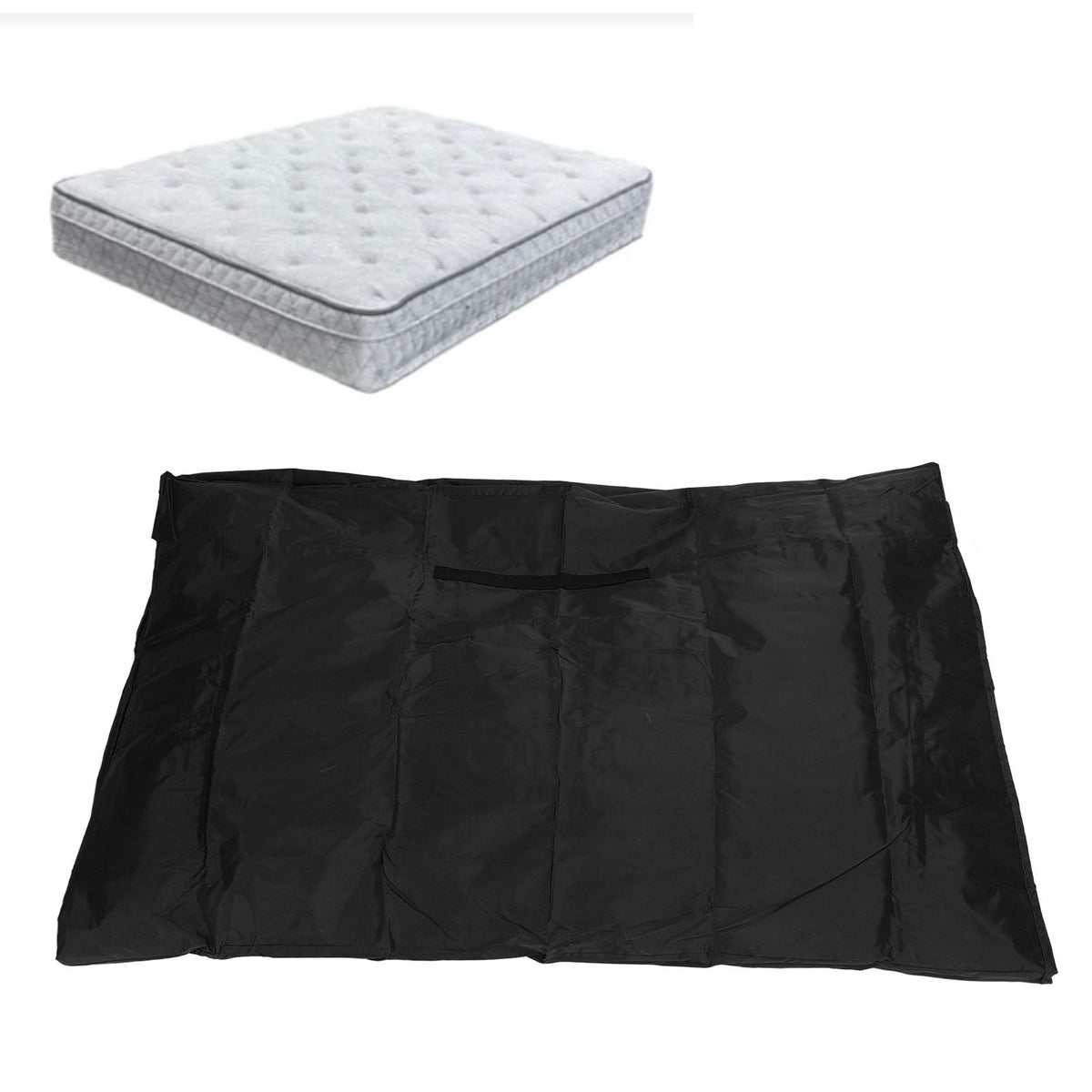 Mattress Bag Anti Wear Waterproof Dustproof Reusable Mattress Cover Protector for Moving Storage Black