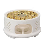 Teapot Warmer Tea Coffee Warmer Base Ceramic Heater with Spoon Lid and Candle Holder White