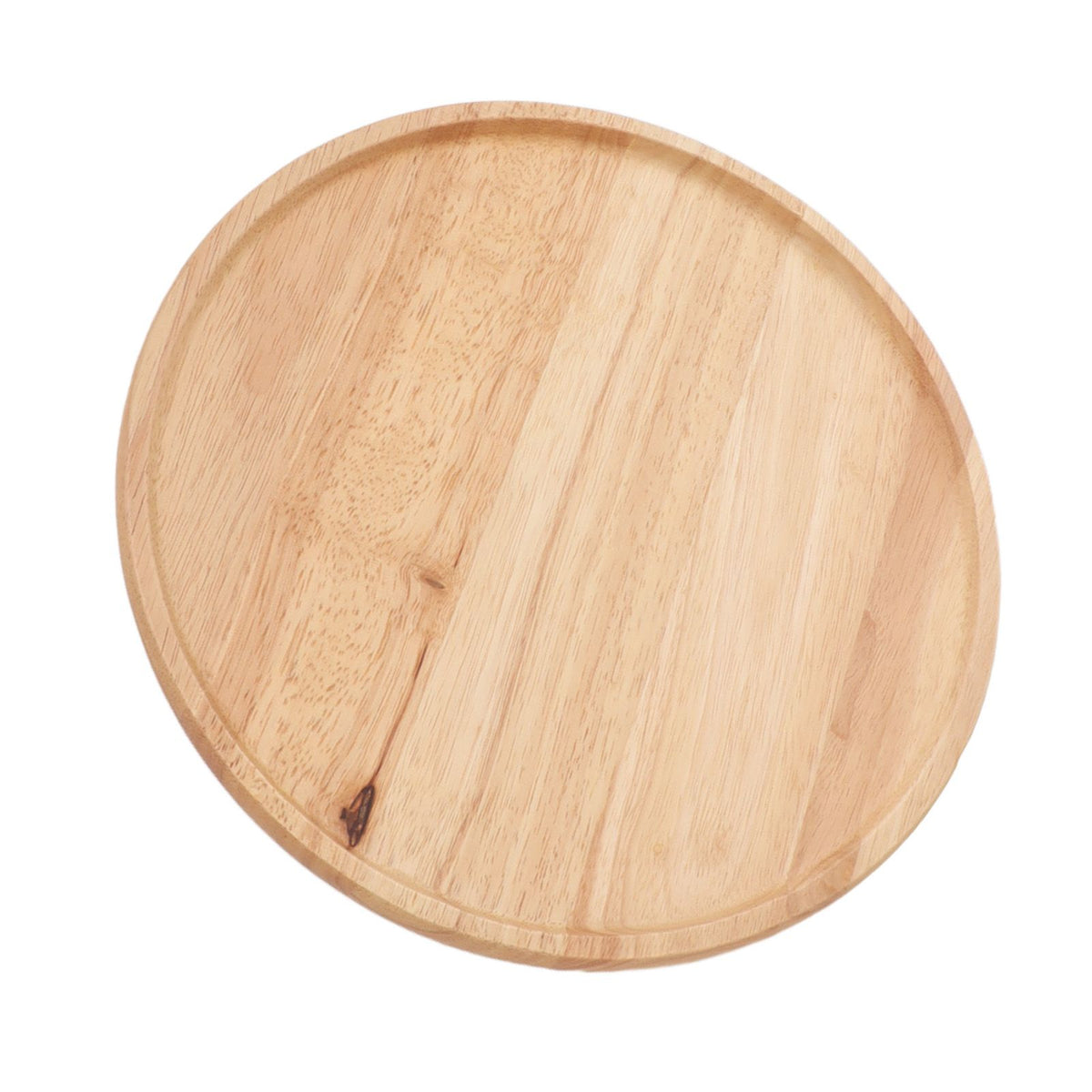 Round Wood Tray 30cm Simple Style Stable Serving Tray for Breakfast Pizza Fruit Snacks