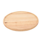 Round Wood Tray 30cm Simple Style Stable Serving Tray for Breakfast Pizza Fruit Snacks