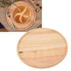 Round Wood Tray 30cm Simple Style Stable Serving Tray for Breakfast Pizza Fruit Snacks