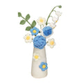 Simulation Woolen Flower Handmade Knitting Artificial Flower Crochet Knitted Flower with Ceramic Vase Table Flower Gift
