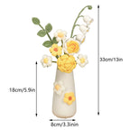 Simulation Woolen Flower Handmade Knitting Artificial Flower Crochet Knitted Flower with Ceramic Vase Table Flower Gift