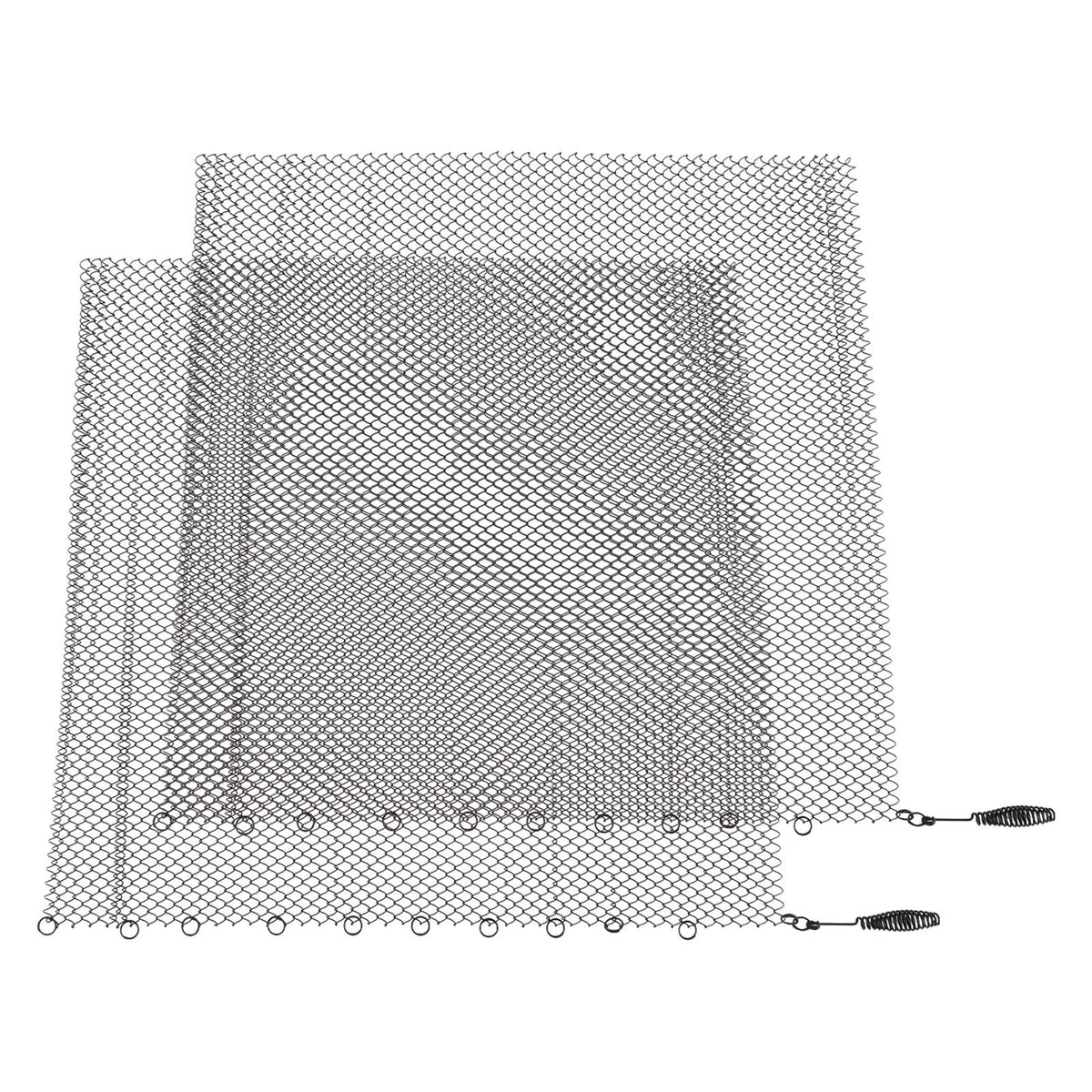 Fireplace Mesh Screen Curtain 2 Wide Panels Hanging Replacement Screens for Home Wood Burning Fireplace Black 24x22in