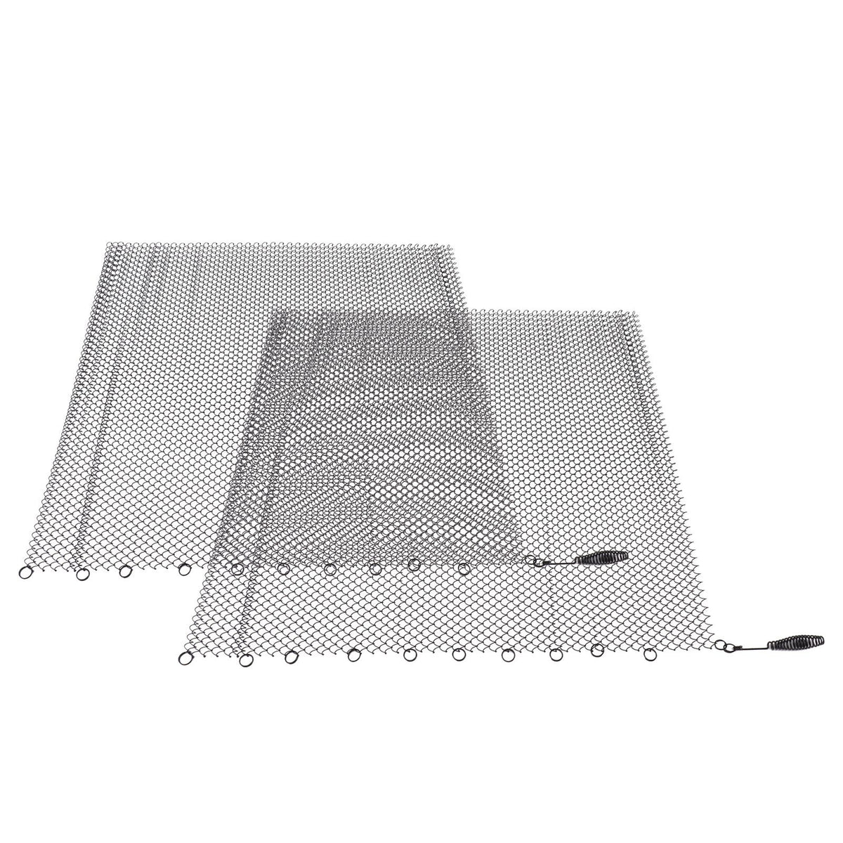 Fireplace Mesh Screen Curtain 2 Wide Panels Hanging Replacement Screens for Home Wood Burning Fireplace Black 24x22in