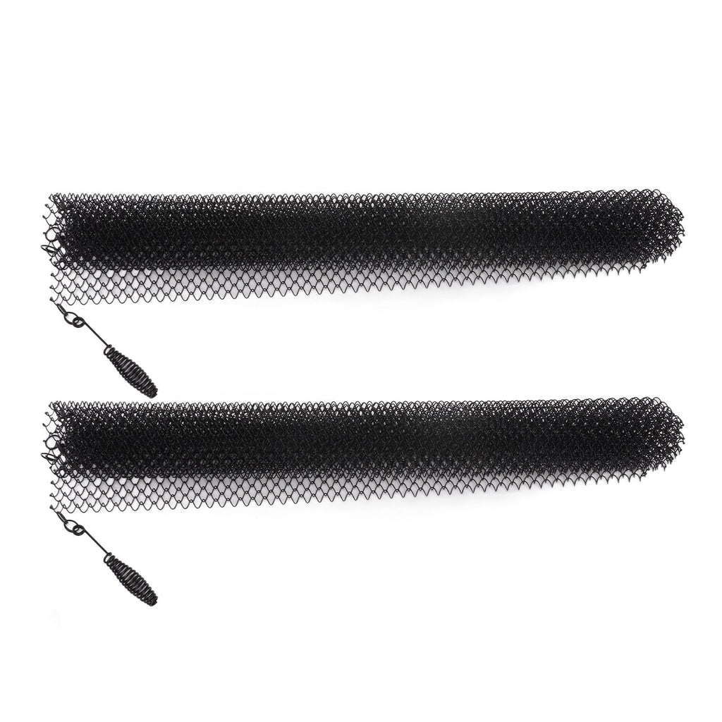 Fireplace Mesh Screen Curtain 2 Wide Panels Hanging Replacement Screens for Home Wood Burning Fireplace Black 24x22in